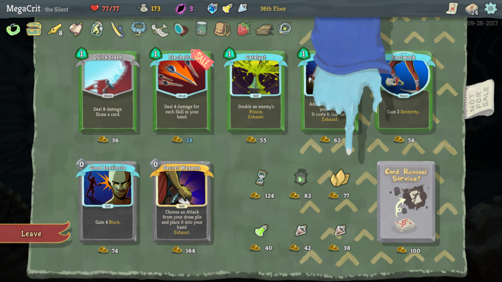 Slay the Spire Card Selection screen
