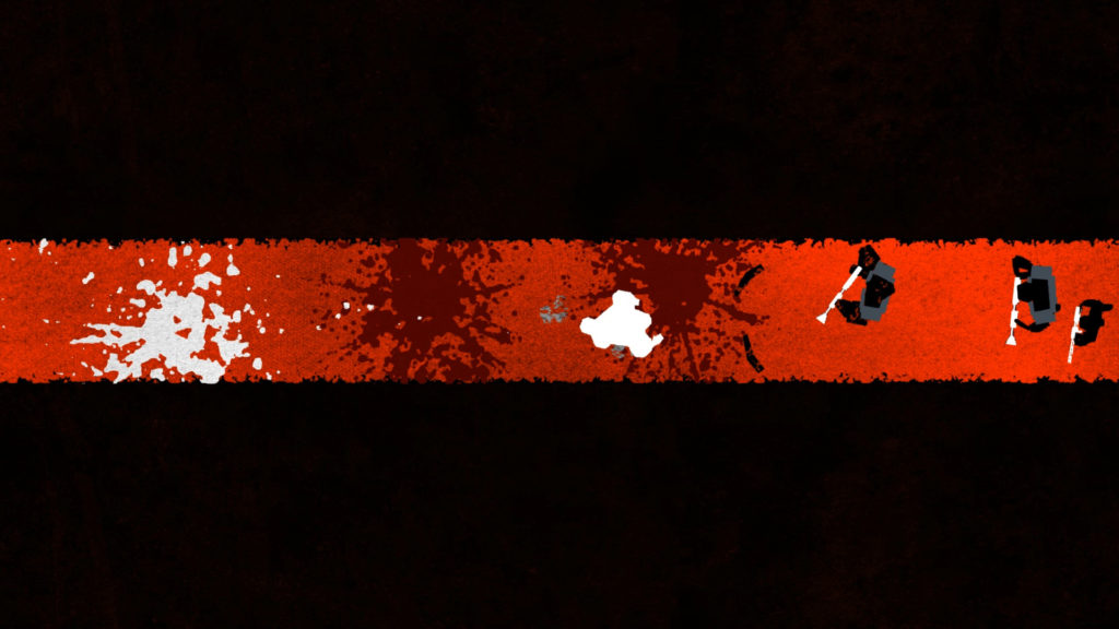 Red and black blood splatter screenshot from Ape Out