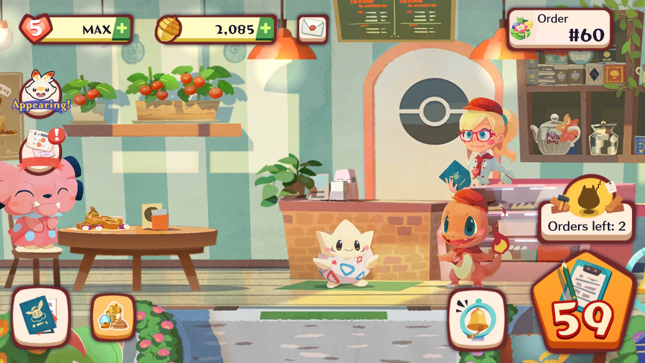 screenshot of cafe area