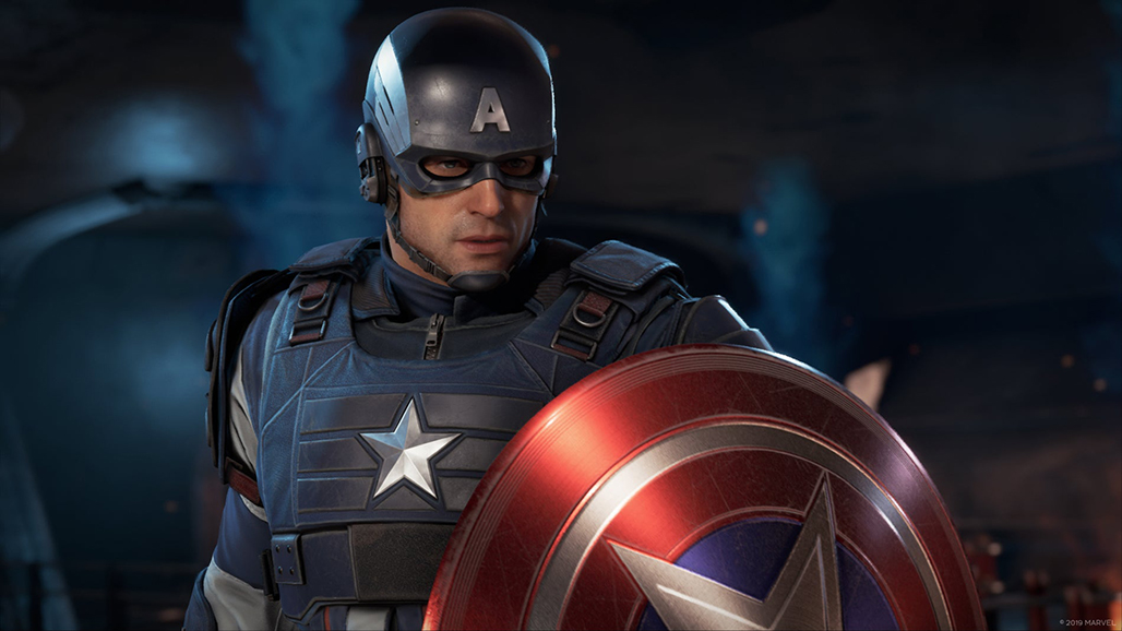 Captain America holding his shield
