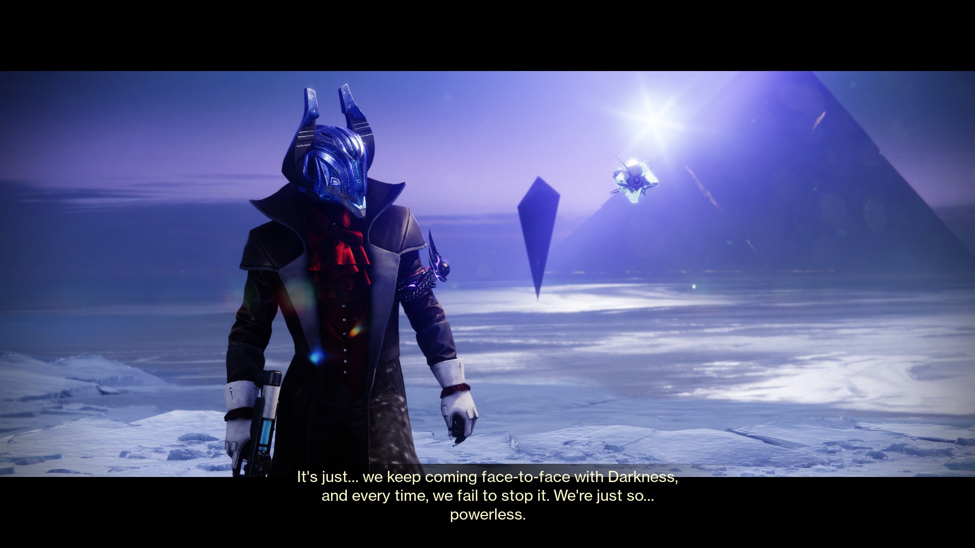 The player character talking to their ghost "It's just...we keep coming face-to-face with the darkness , and every time, we fail to stop it. We're just so...powerless."