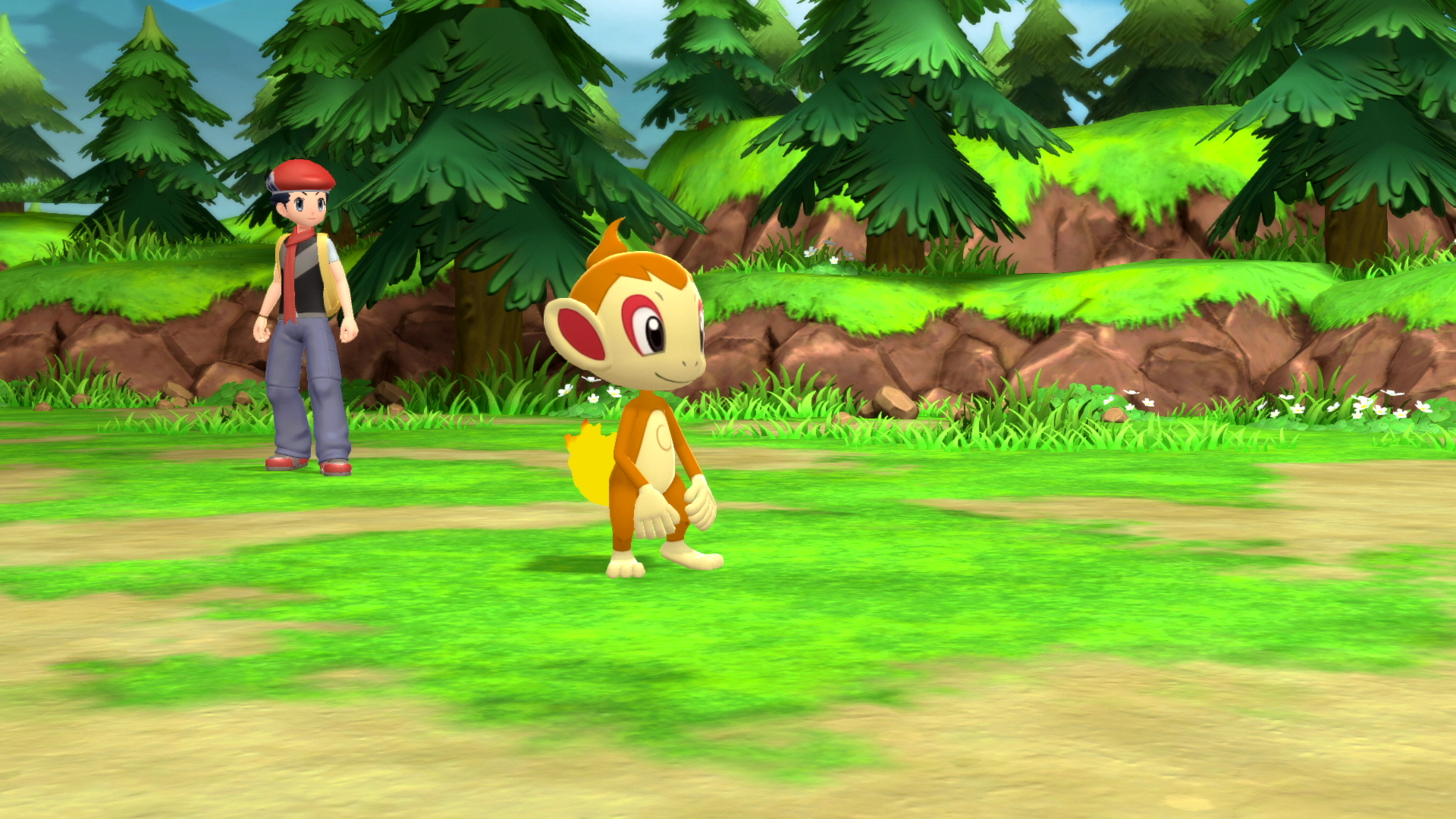 Screenshot of a trainer and Chimchar