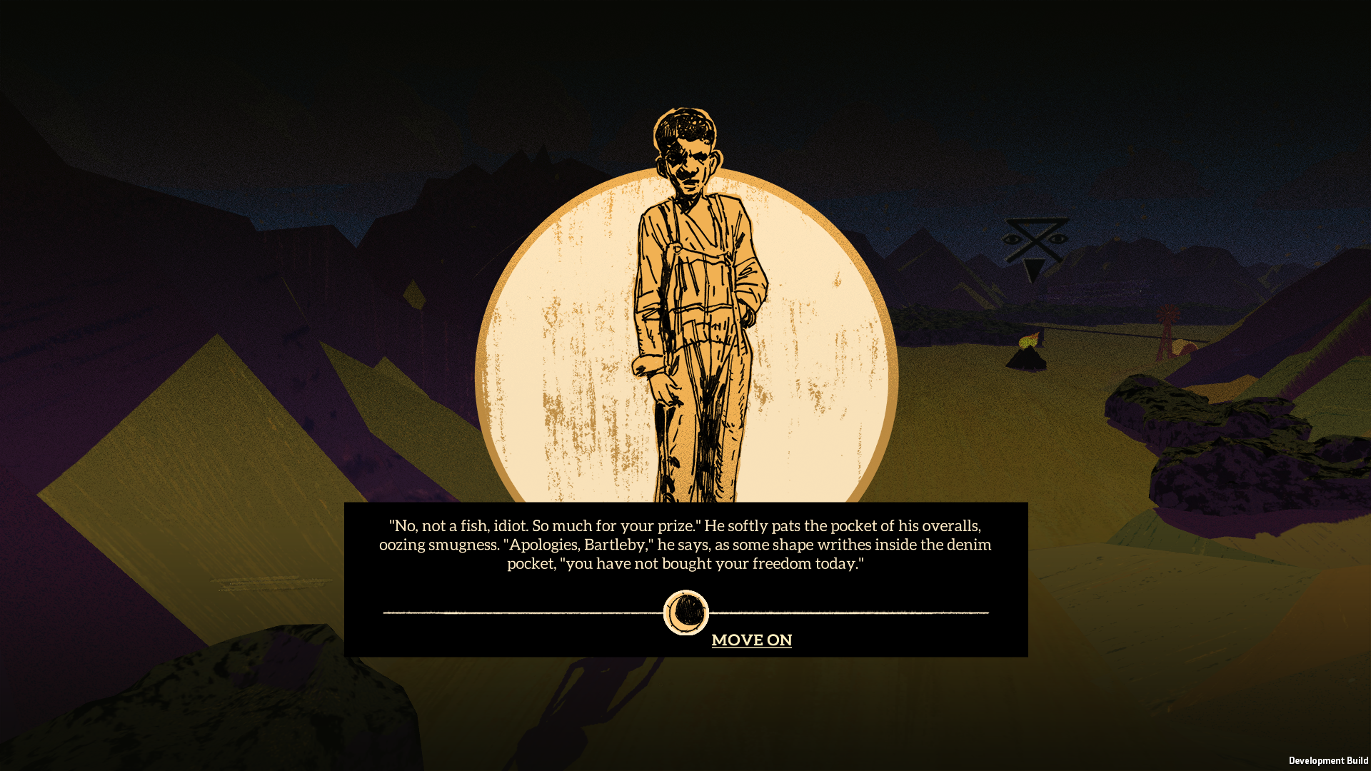 One of the game's stories. A boy has something in his pocket and after talking to the narrator says it hasn't bought its freedom yet