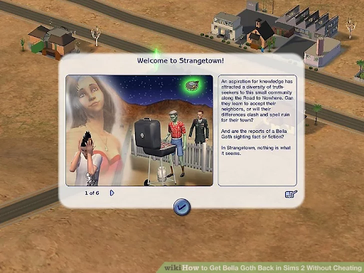 Screenshot of the alien storyline in The Sims 2