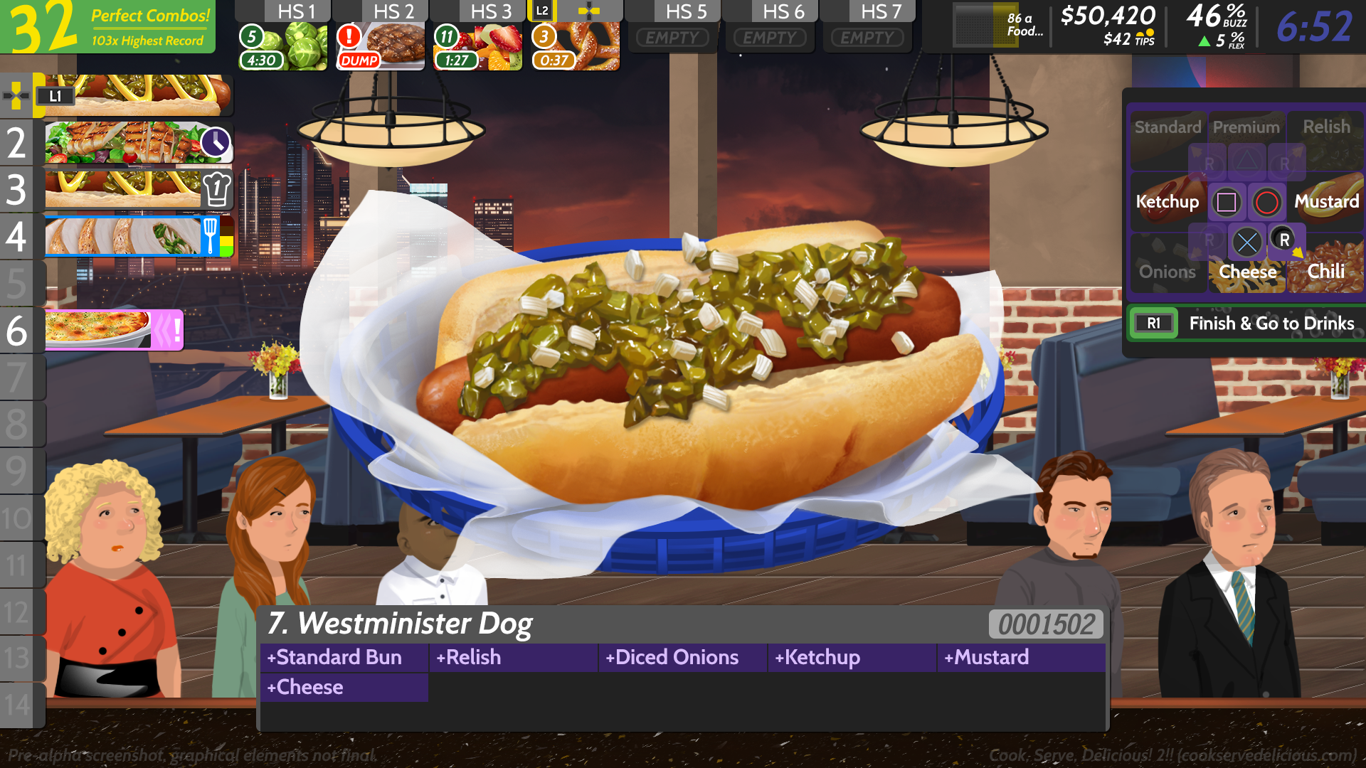 Screenshot from CSD2 of a Westminster hotdog 