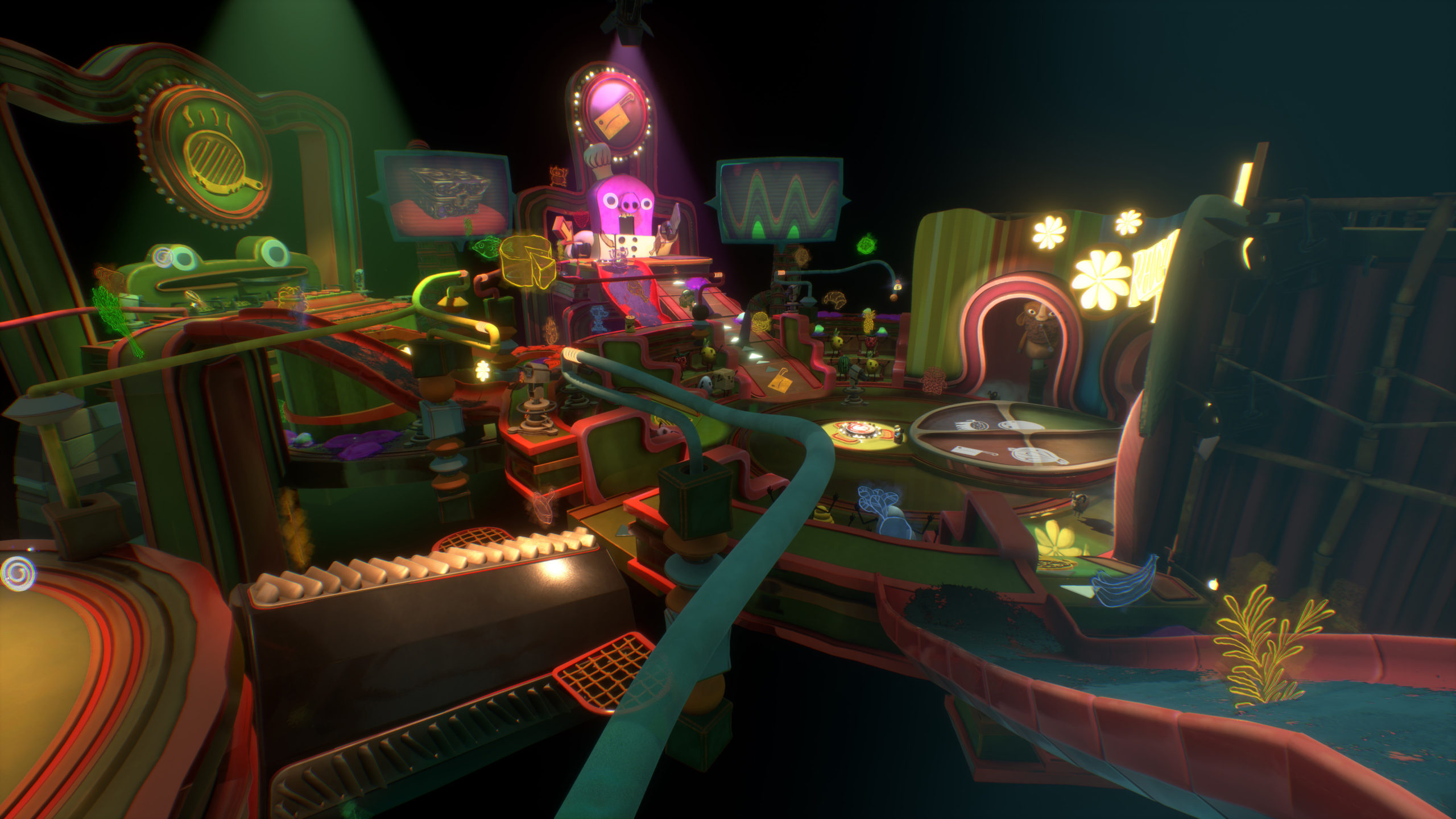 Screenshot of the studio for the cooking game in Psychonauts 2