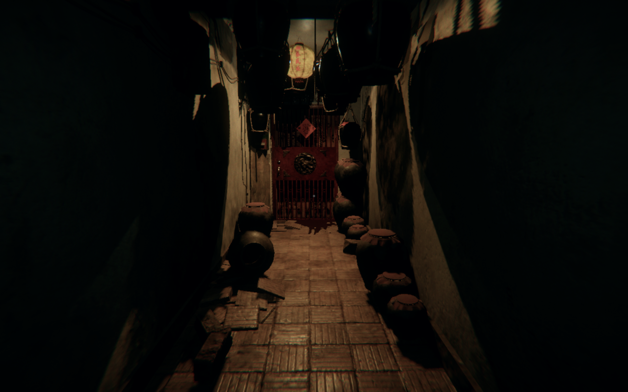 A screenshot of one of the hallways of the house in Devotion