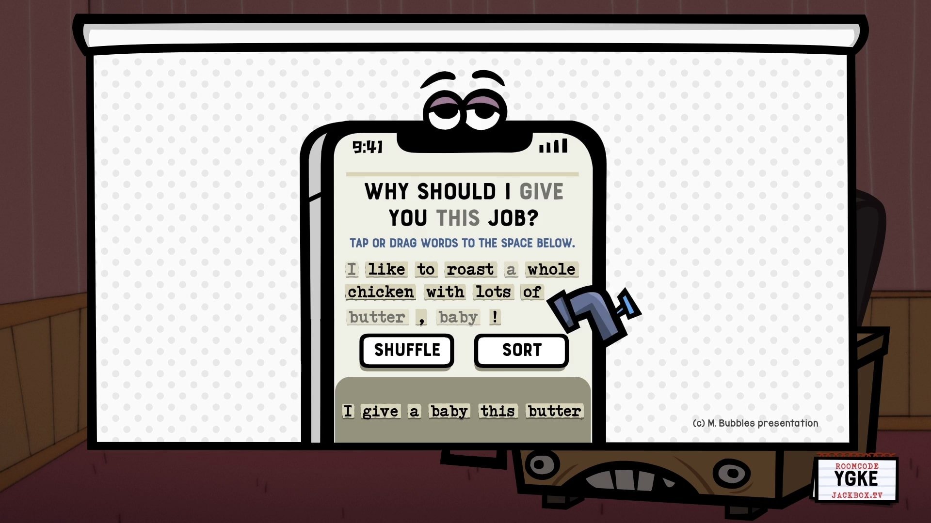Screenshot from Job Job of the "why should I give you this job screen