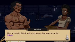 Oba saying "they are made of flesh and blood like us. My masters are the Orixas"
