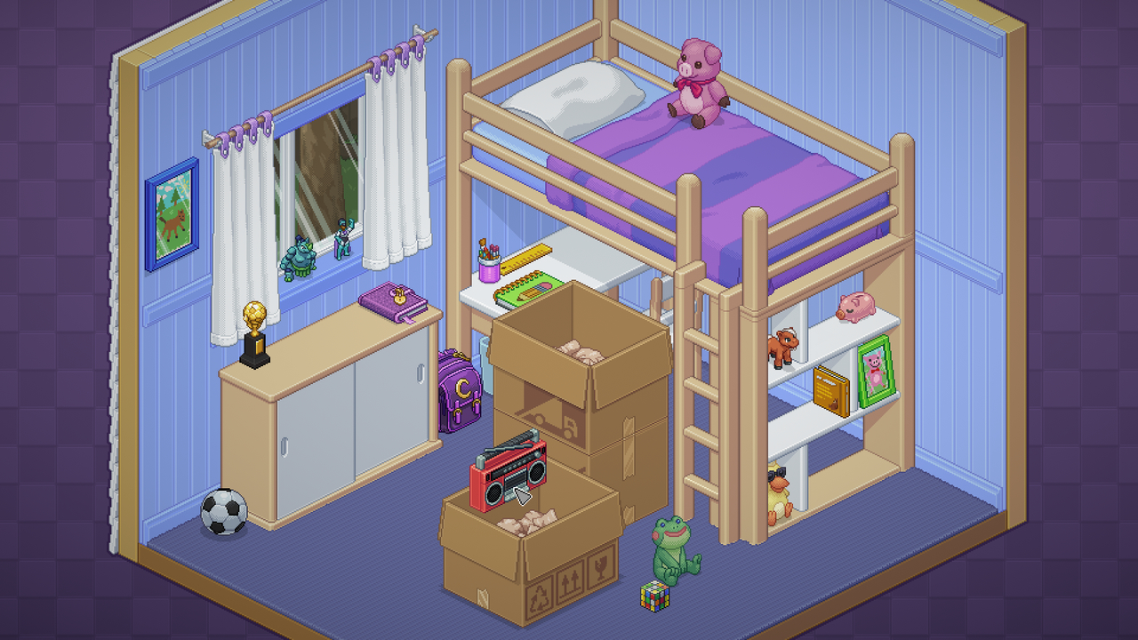 Screenshot of Unpacking's first level