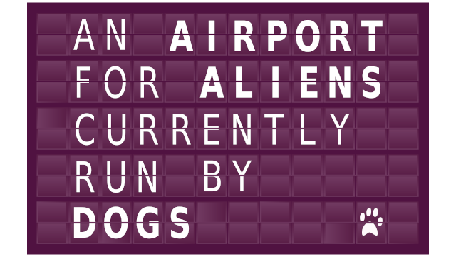The logo for An Airport For Aliens Currently Run By Dogs