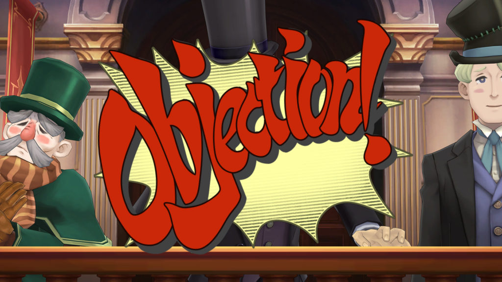 The Ace Attorney Objection screen