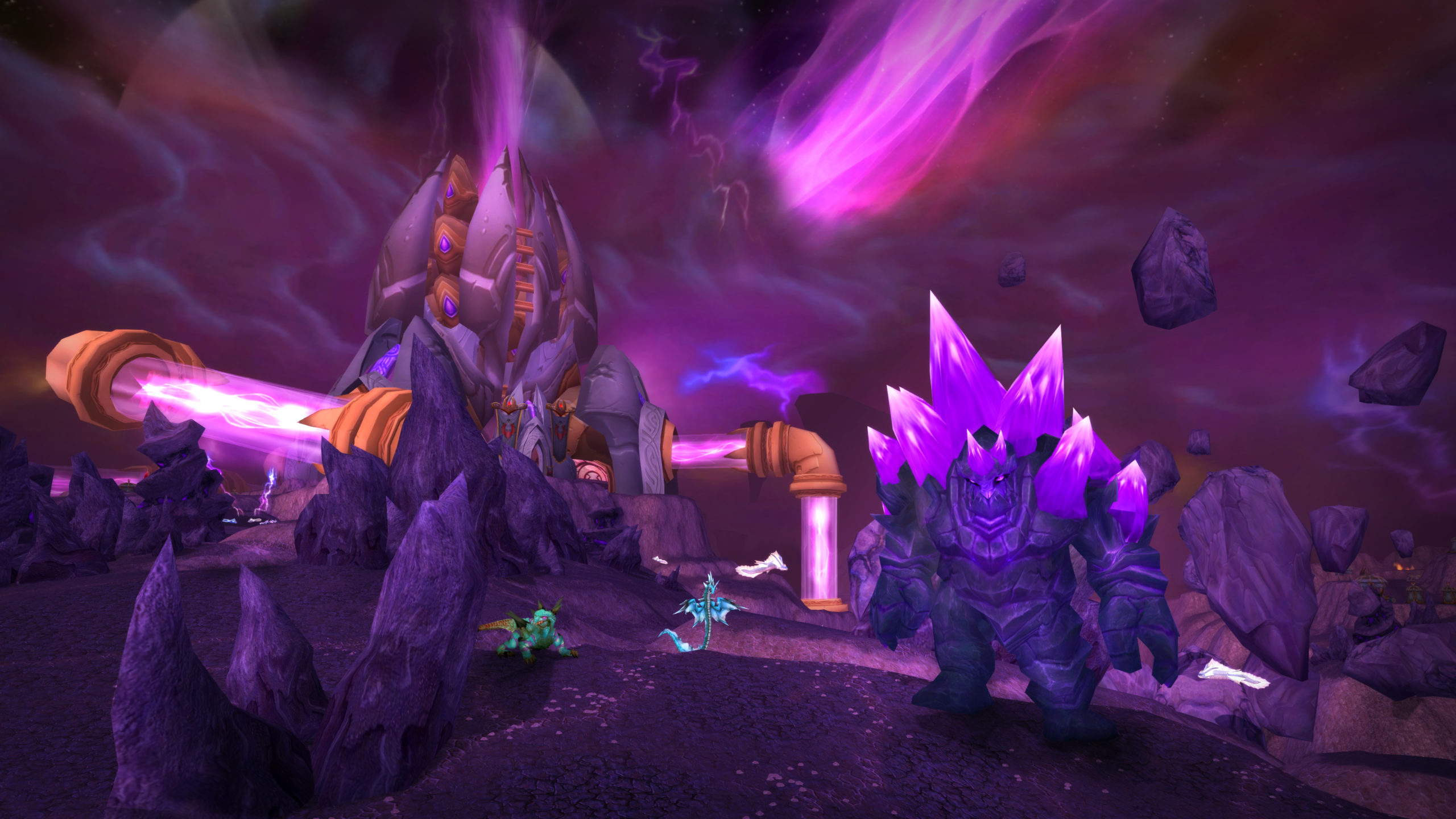 Screenshot of a purple crystal monster from WoW Classic update
