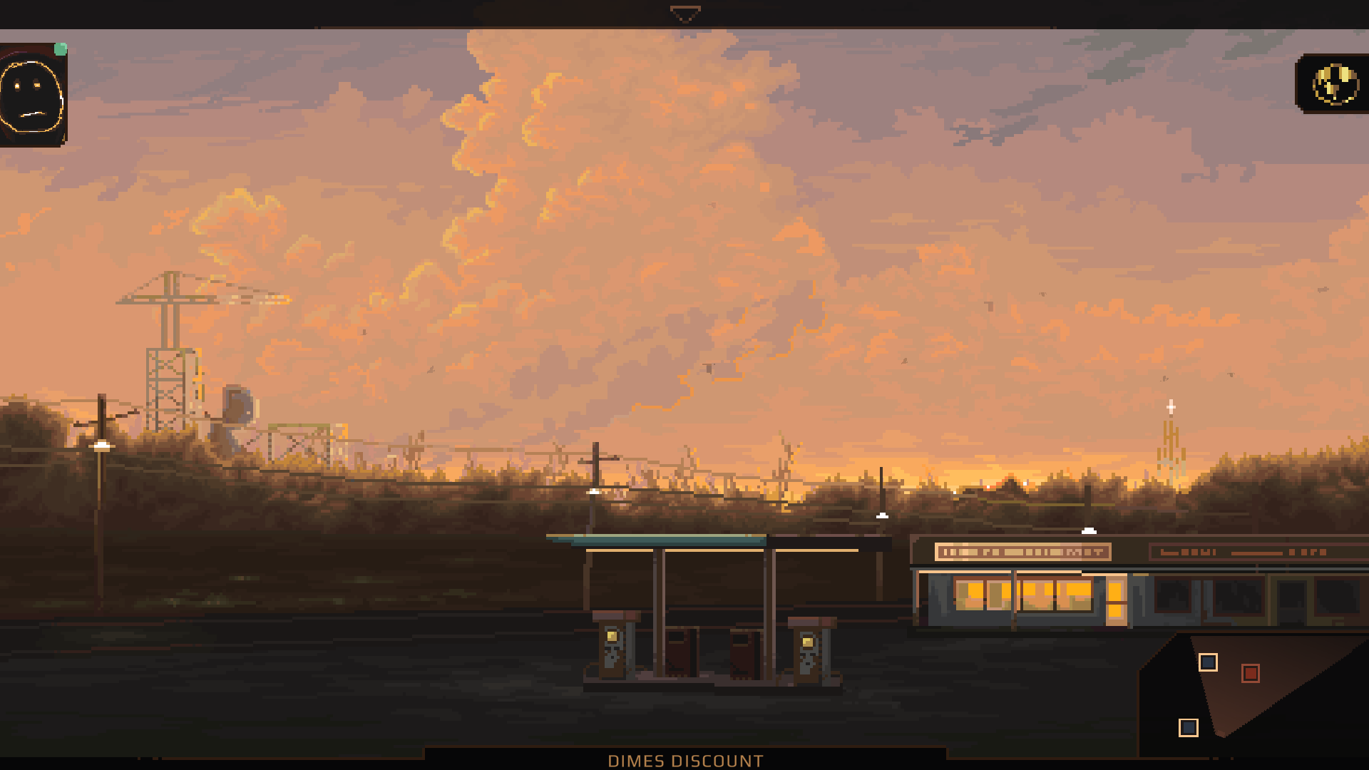 Screenshot of a pixel art gas station in NORCO
