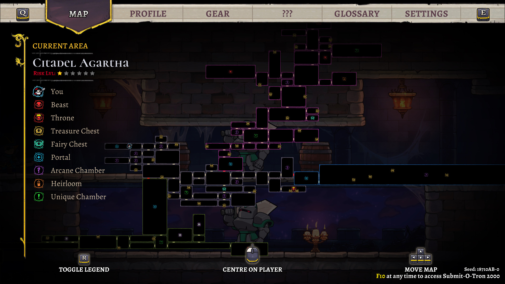 Screenshot of Rogue Legacy 2's map