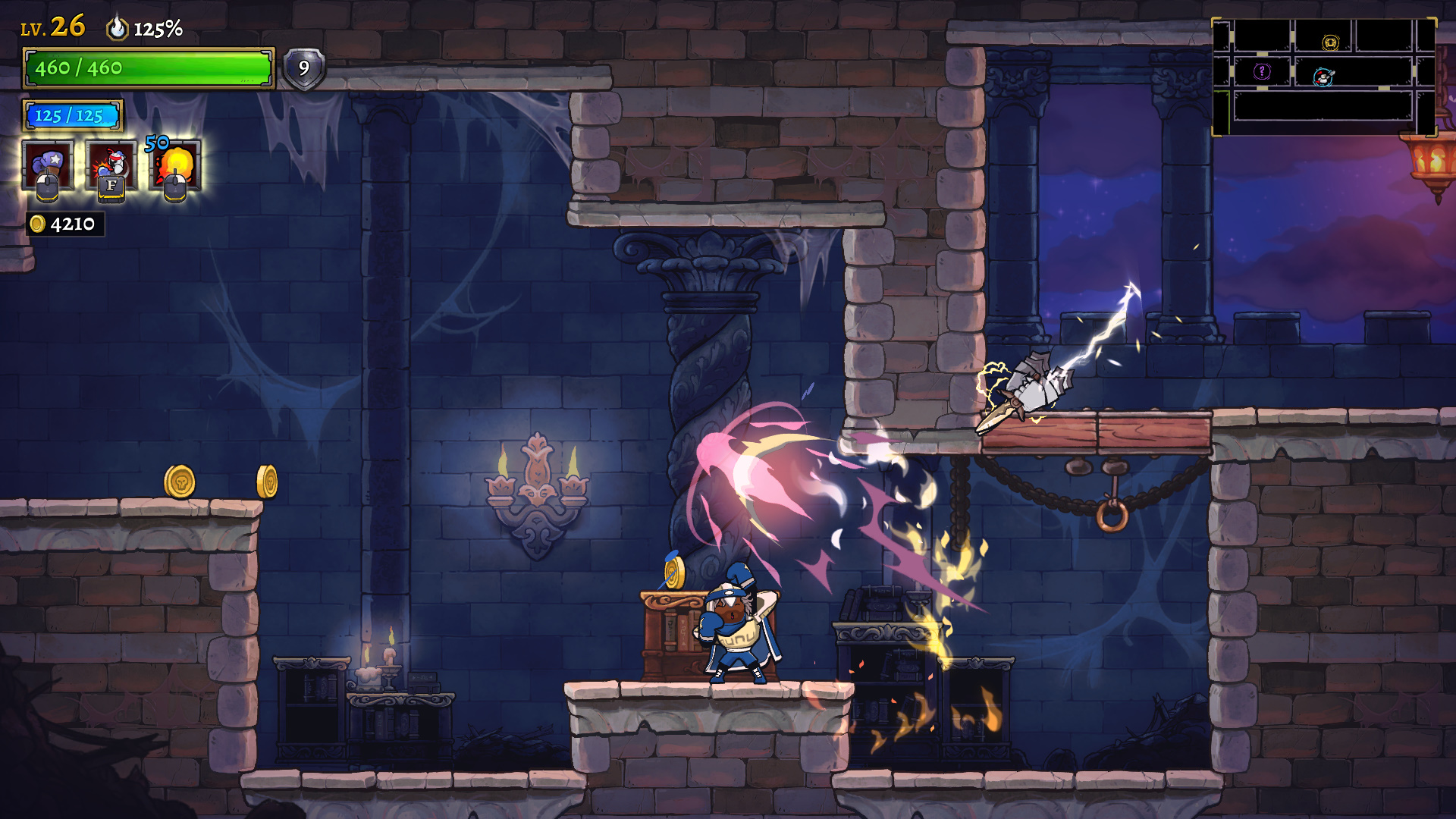 Screenshot of a platforming level in Rogue Legacy 2