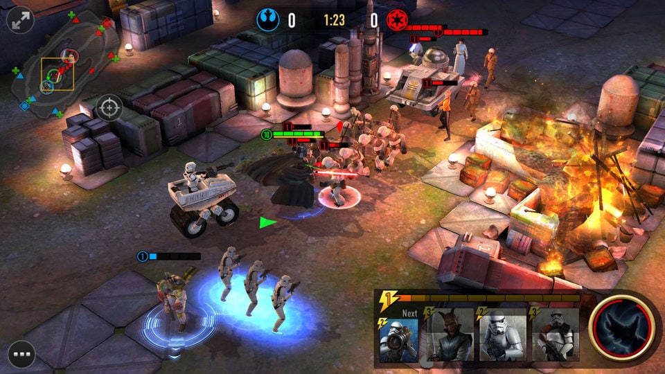 Screenshot of gameplay from Star Wars Force Arena