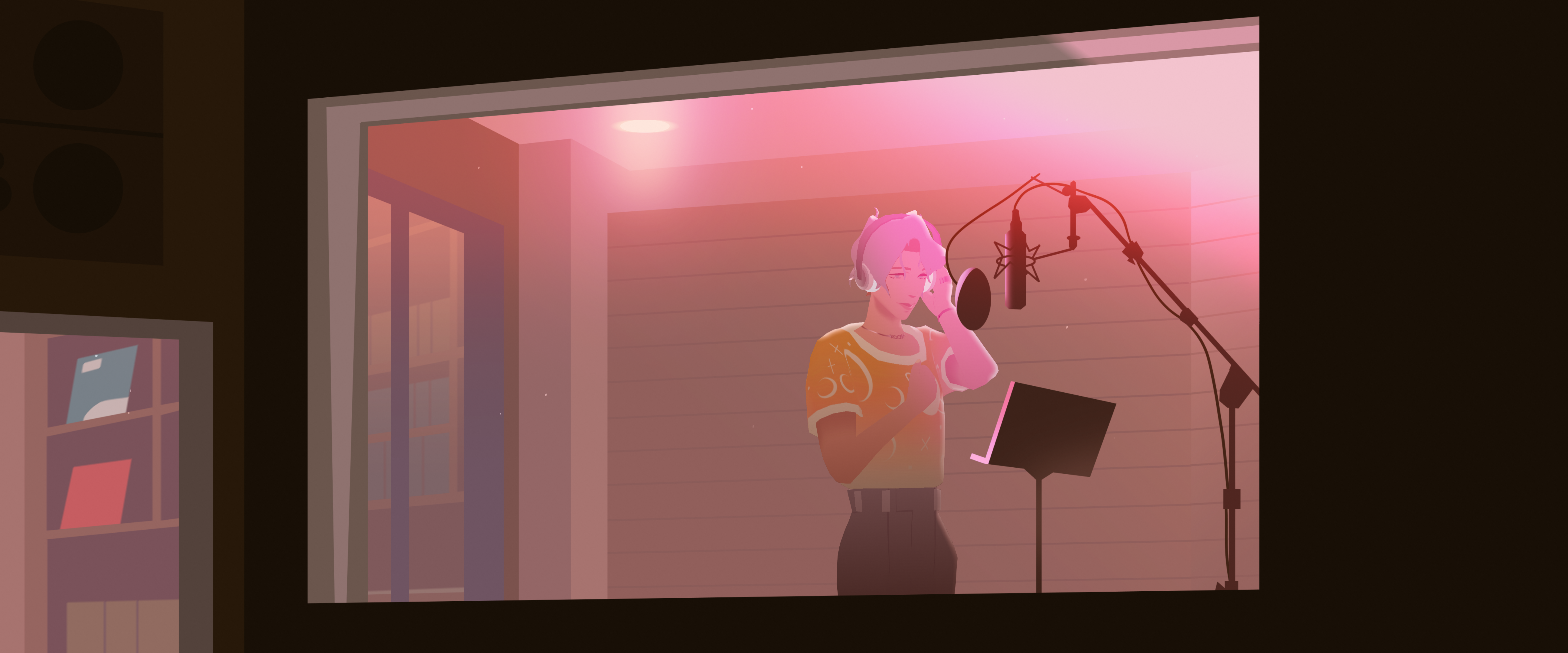 We Are OFK screenshot of Luca singing in a recording booth
