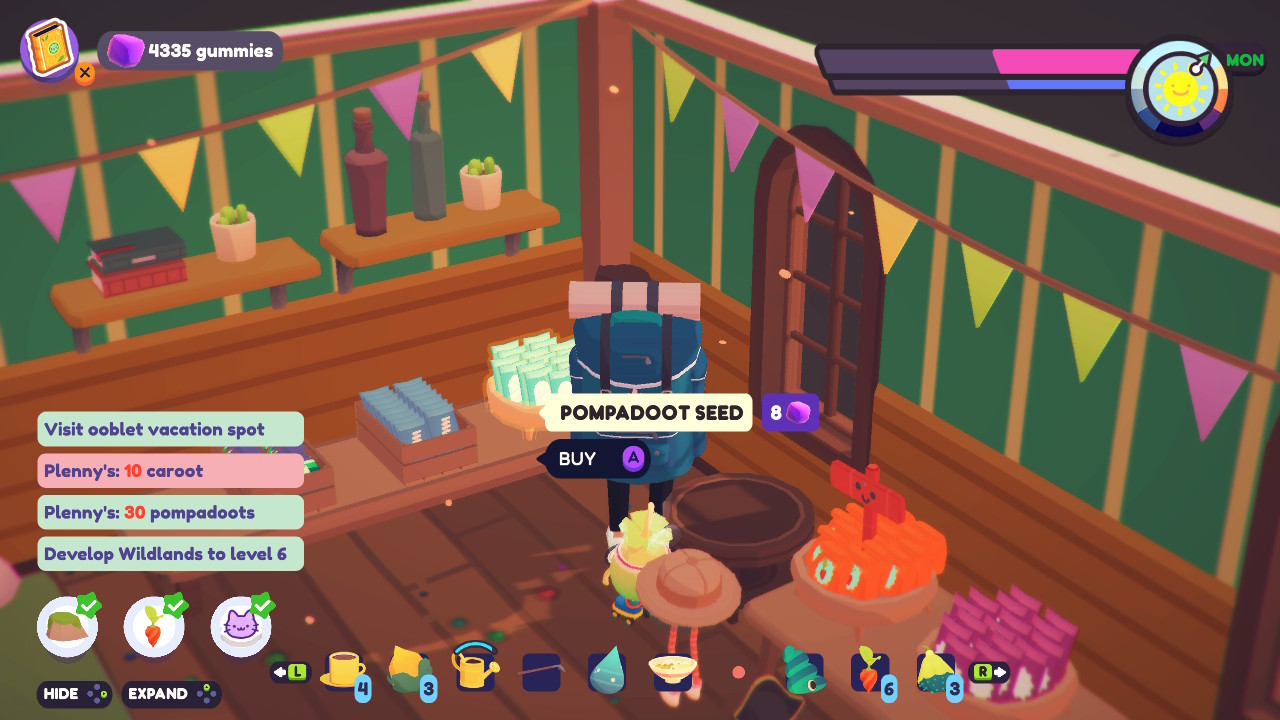 Ooblets screenshot of pompadoot seeds in the seed store