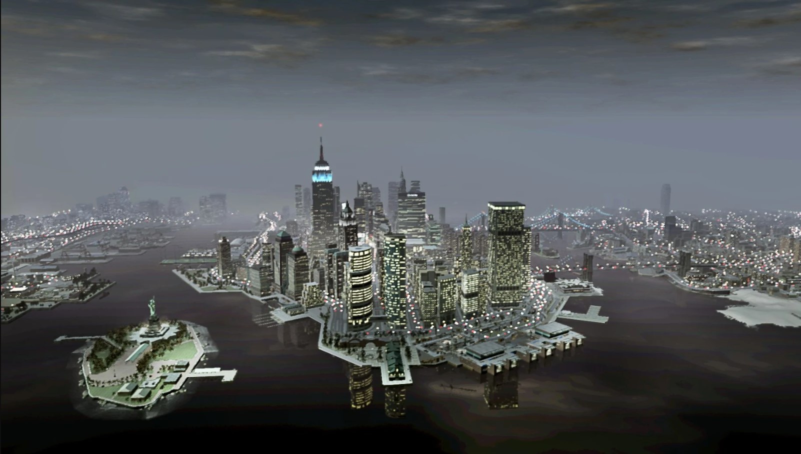 Screenshot of GTA Liberty City skyline