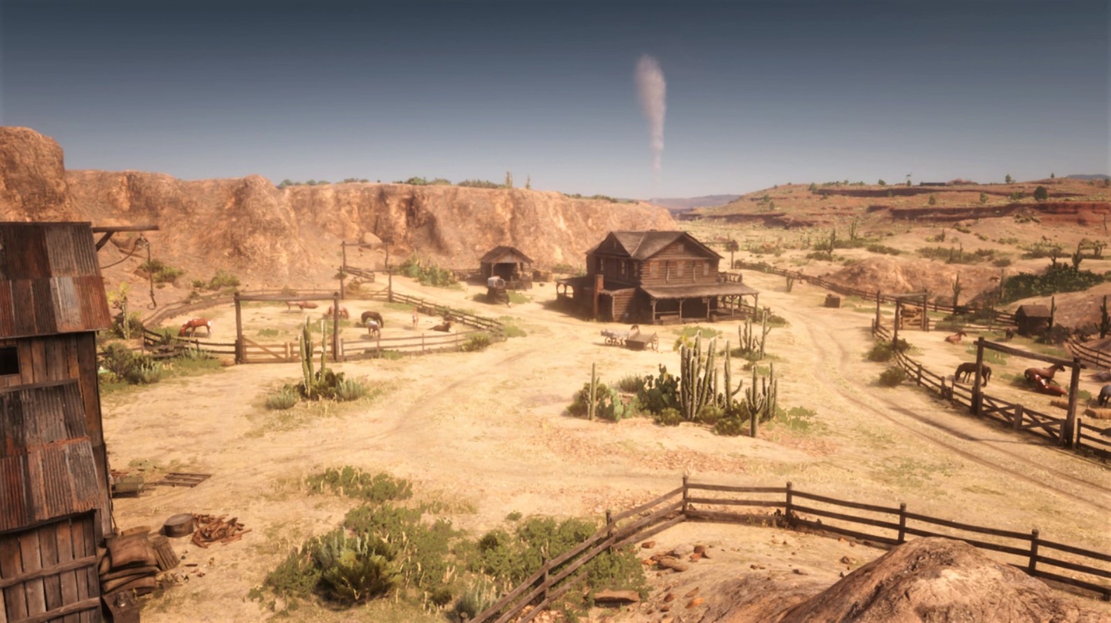 Screenshot of a farm in Red Dead Redemption