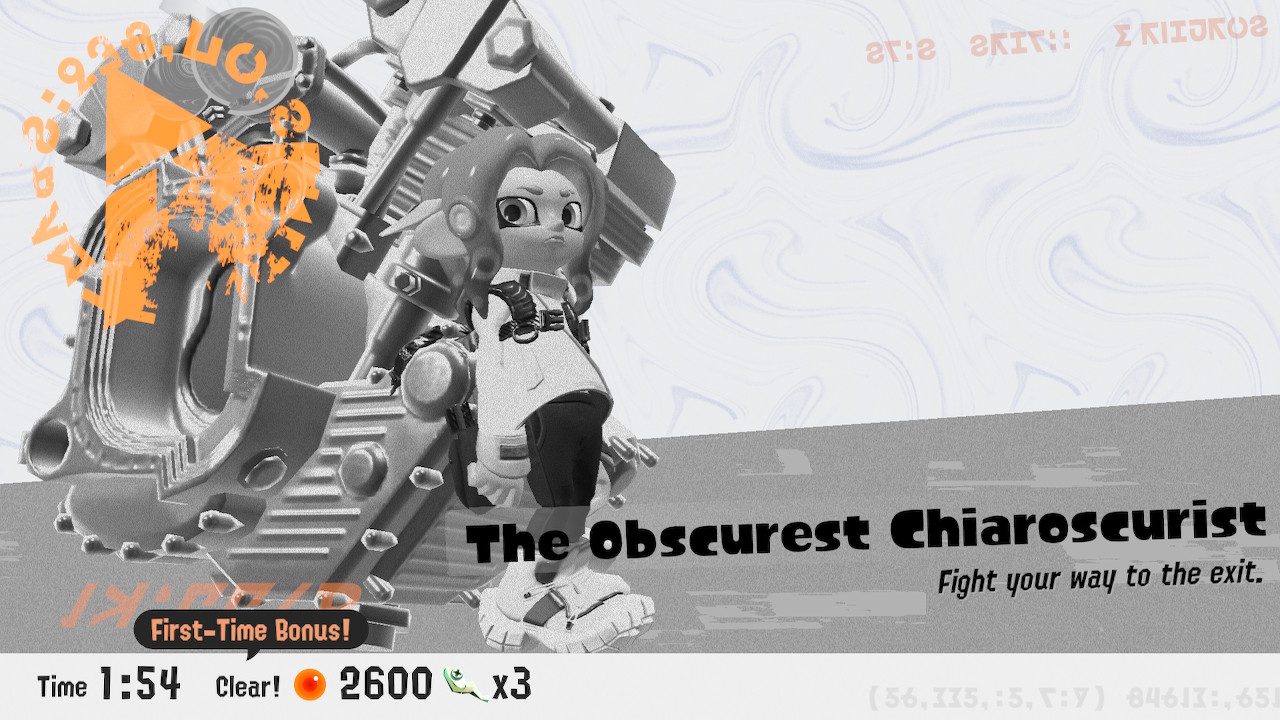 Screen for completing a Splatoon 3 stage for the first time
