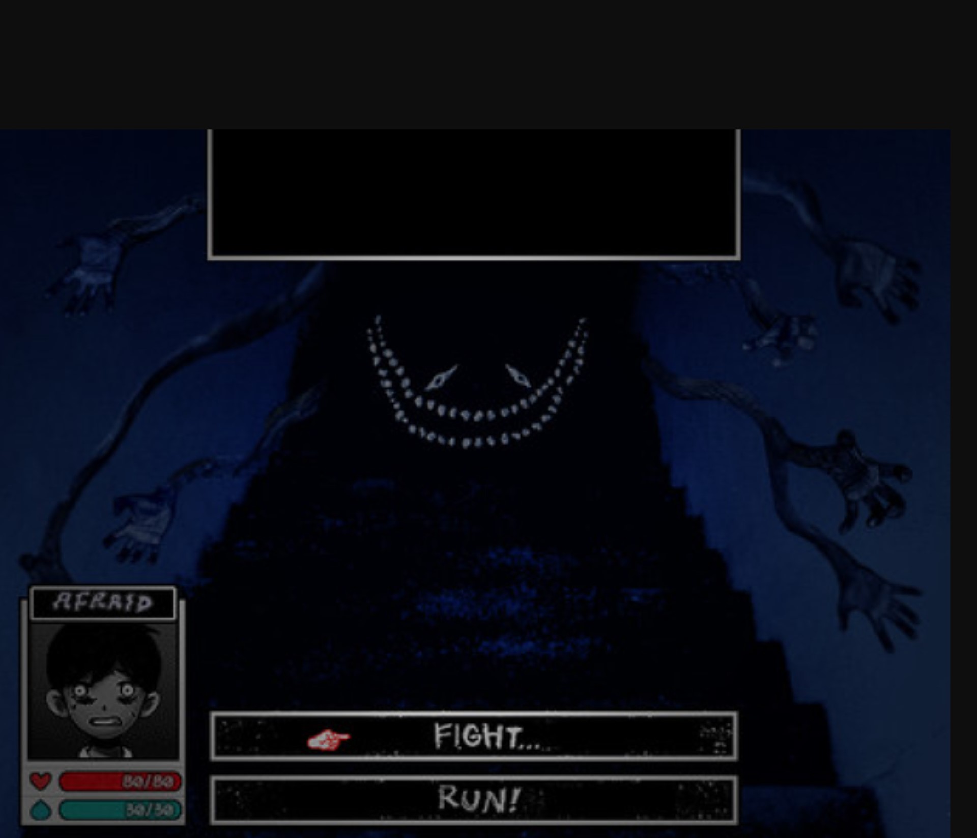Screenshot of a dark monster in Omori