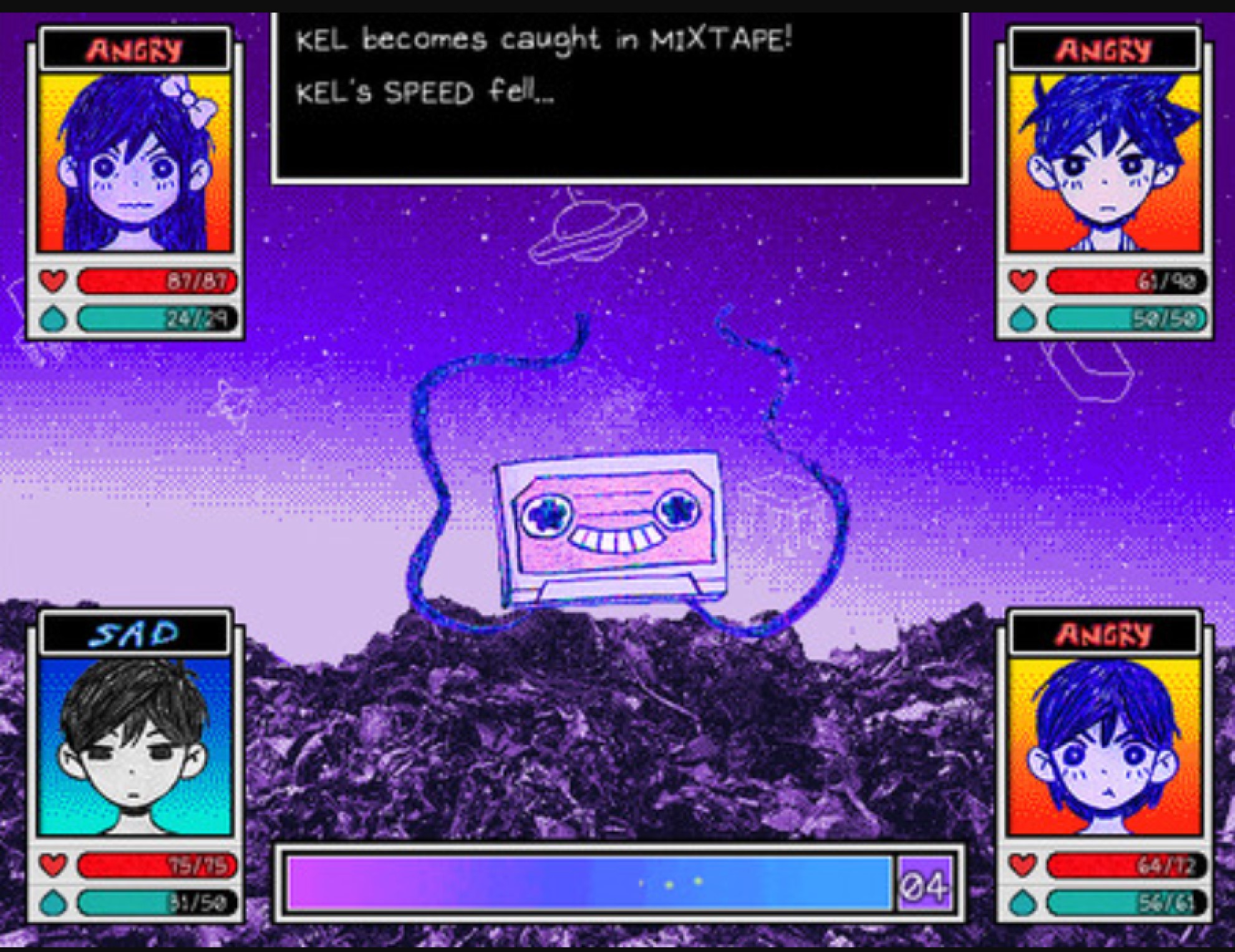 Screenshot of a TV monster in Omori