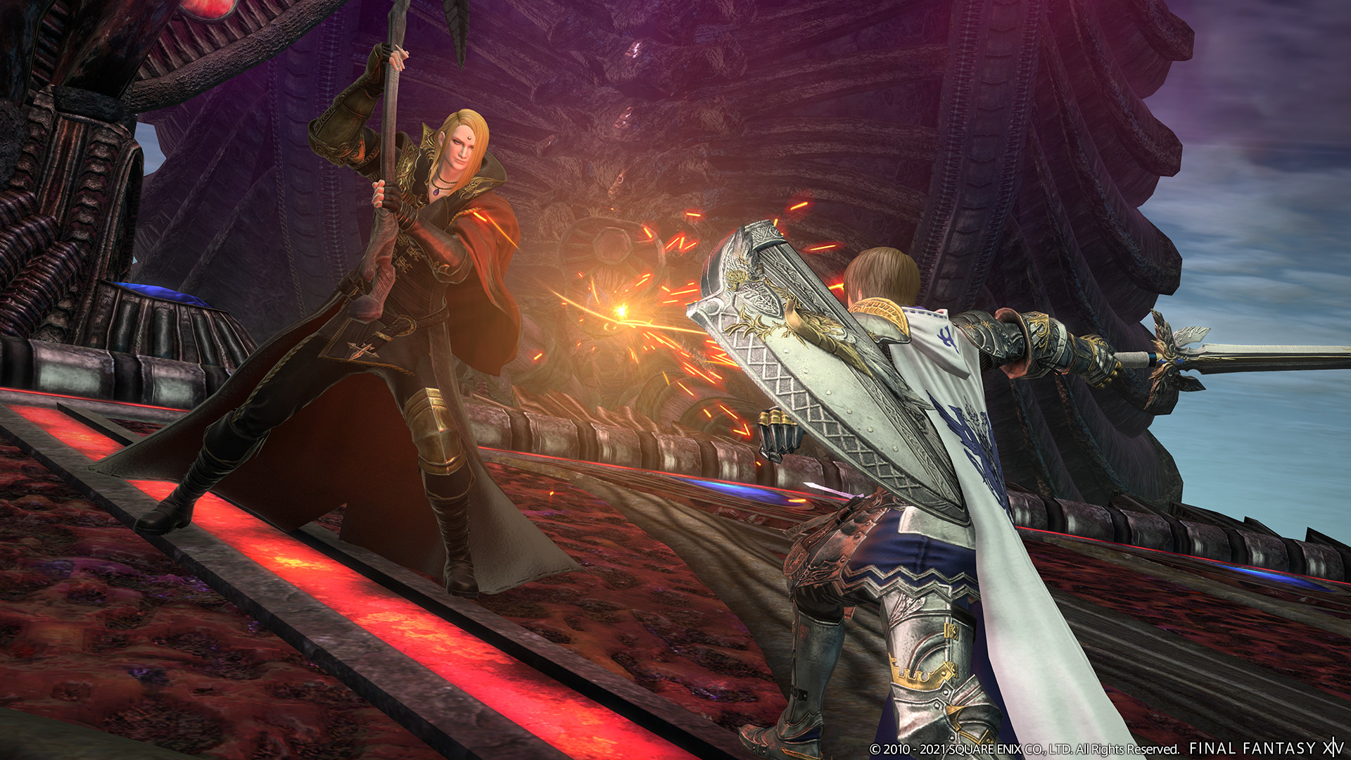 Final Fantasy XIV screenshot of two characters fighting each other