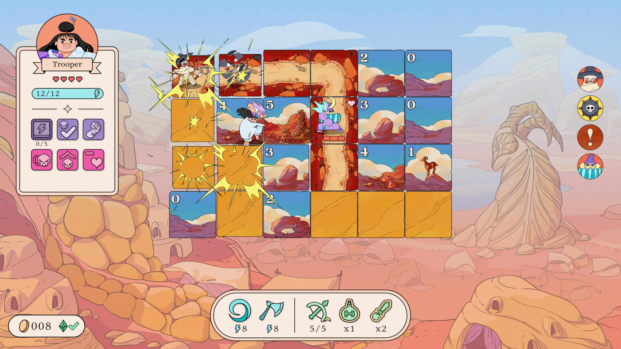 Screenshot of game board from Let's! Revolution!